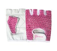 Prime sports shop cycling weight lifting gel padded lamb skin leather/net cycling gloves 414 (pink-white, m)