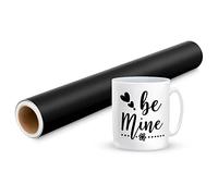 Prime Vinyl 11Ft Matte Black Vinyl for Cricut - 30.5 x 335.5 cm Black Permanent Vinyl Roll for Silhouette Cameo, Cutting Machine, Home Decor, Cups, Car Window