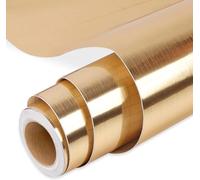 Prime Vinyl Brushed Gold Permanent Vinyl Roll, Gold Vinyl 12‘’ x 15 FT, Metallic Self Adhesive Vinyl, for All Cutting Machine, Home Decal, Easy to Weed