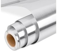 Prime Vinyl Brushed Silver Permanent Vinyl Roll, Silver Vinyl 12‘’ x 15 FT, Metallic Self Adhesive Vinyl, for All Cutting Machines, Home Decal, Easy to Weed