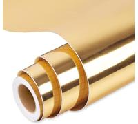 Prime Vinyl Chrome Gold Permanent Vinyl Roll, Gold Vinyl 12‘’ x 10 FT, Metallic Self Adhesive Vinyl, for All Cutting Machines, Home Decal, Easy to Weed