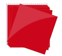 Prime Vinyl Permanent Glossy Red Self Adhesive Vinyl - 6 Sheets 12" x 12" & 1 Transfer Tape - Vinyl for Cricut, Party Decoration, Car Decal
