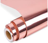 Prime Vinyl Rose Gold Permanent Vinyl Roll, Rose Gold Vinyl 12‘’ x 15 FT, Metallic Self Adhesive Vinyl, for All Cutting Machine, Home Decal, Easy to Weed