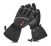 PRIMEBAY 7.4V 220mAh Heated Gloves for Men Women, Rechargeable Electric Heated Leather Skiing and Snowboarding Gloves, Motor Cycle Gloves (XS)