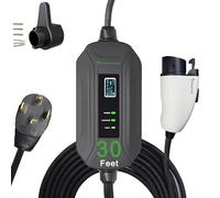 PRIMECOM Level 2 EV Charger 220/240V, 16A, 30ft & 50ft, Portable EVSE Electric Vehicle Charging Cable Compatible with Bolt Volt Leaf BMW i3 Fiat 500e Clarity NIRO Prius (30 Feet, 14-30P)