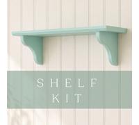 Primed Fluted Edged Wall Shelf And Fluted Bracket Kit - Mdf Wood (Moisture Resistant) - By Trims & Co.