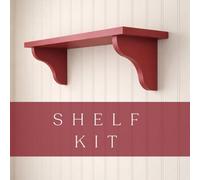 Primed Square Edged Wall Shelf And Classic Bracket Kit - Mdf Wood (Moisture Resistant) - By Trims & Co.