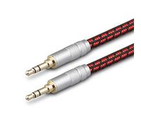 Primeda -3.5mm AUX Cable, 3.2ft/1M - Audiophile AUX Cord Audio Cable -HEAVY DUTY and great for Car, Phone, Smartphone,Headphone, Tablet, Home Stereos, Laptop and More- Red