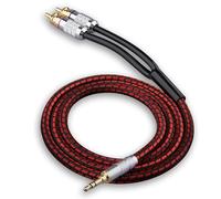 Primeda Audiophile High Purity Copper Audio Cable 3.5mm Male to 2 RCA/Phono Male Audio Auxiliary Gold-Plated Stereo HiFi Y Splitter Adapter Cable (Straight 3.5mm to 2 RCA, 16.4ft/5m)