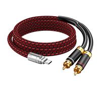 Primeda USB C to RCA Audio Cable Audiophile 2.5FT, Type C to 2RCA Male Jack Y Audio Splitter Cord Adapter for iPhone 16 15 Series, Home Theater, DVD, Amplifier, Speaker, Car Stereo