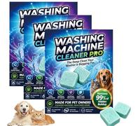 PrimeDrum Washing Machine Cleaner Pro Tablets 12 Pack, Remove Odour & Pet Hair, Eliminates Odour Mould Detergent Residue, Natural Formula Deep Cleaner Tabs for All Washers，3