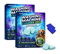 PrimeDrum Washing Machine Cleaner Pro Tablets,12 pcRemove Odour & Pet Hair, Clean the Inner Drum and Laundry Tub Seal, All Washing Machines, Eliminates Odour Mould Detergent Residue (2 PC)