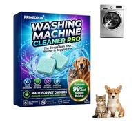 PrimeDrum Washing Machine Cleaner Pro Tablets -12, Remove Odour & Pet Hair, Clean the Inner Drum and Laundry Tub Seal, All Washing Machines, Eliminates Odour Mould Detergent Residue (1 Box)