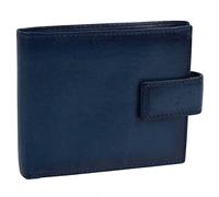 PrimeHide Leather Mens Bi-Fold Note/Coin Tabbed Wallet Carlton Range - Blue