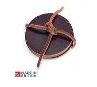 PRIMEHIDE Set of Four Leather Coasters, Handmade in the UK in Dark Brown | Size: 4 Pack PRIMEHIDE Dark Brown 4 Pack