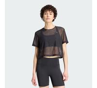 adidas Strength Essentials Workout Boxy Mesh short sleeve T-shirt black women - XL