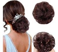 PRiMELOOK Regular size for Synthetic Hair stylish natural looking brown ruffle bun for women and girls made with synthetic fiber (Brown)