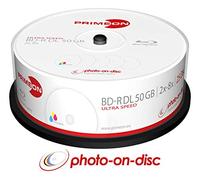 Primeon BD-R DL 50GB/2-8x Cake Box (25 Disc) Photo-on-Disc, Inkjet Full Size Printable Surface