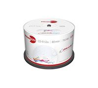 PRIMEON CD-R 80Min/700MB/52x Cakebox (50 Disc), photo-on-disc ultragloss Surface, Water resistant Inkjet Fullsize Printable