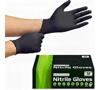 PRIMEONE Black Nitrile Disposable Gloves - Medical Grade, Food Safe, Latex-Free & Powder-Free - Heavy Duty Exam Gloves for Mechanics, Cleaning, & Tattoo Artists (100 Count) (100, MEDIUM)