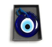Primeone Glass Turkish Evil Eye, Lucky Charm, Nazar Boncuk, Handmade Blue Evil Eye Charm (4cm)