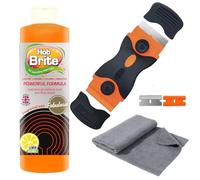 Primeora Hob Cleaning Set | Hob Brite Ceramic & Induction Hob Cleaner 300ml | Double-Sided Non-Scratch Hob Scraper Tool + 2 Spare Refills | For Ceramic, Glass & Induction Hobs | Powerful Cooktop Clean