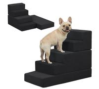 PRIMEPATIO Dog Stairs for Small Dogs, 5 Step Pet Stairs for High Beds and Couch, Dog Steps for Bed Balanced 22.4" H, Foldable Pet Ramp for Large Cats Climb, Non-Slip Bottom Doggy Step, Black
