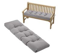 PRIMEPATIO Outdoor Garden Bench Cushion, 8cm Thick Tufted Waterproof Long Bench Seat Pad with Ties, Replacement Cushion for Patio, Lawn & 2 Seater Loveseat Furniture, 108x45cm, Gary