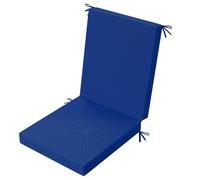 PRIMEPATIO Outdoor Patio Chair Seat Cushion with Back, 7cm Thick Foam Rattan Waterproof Garden Cushions for Outdoor Furniture with Ties, Resistant Dining Chair Pad, 105x45cm, Navy Blue
