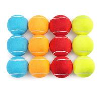 PrimePets Dog Squeaky Toys Bulk 12 Pack, 2.5 Inch Tennis Balls, Small Rubber Toy for Dogs, 4 Assorted Colors - Durable Puppy Toys for Indoor Outdoor Play, Small & Medium Dog Supplies