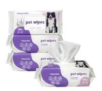 PrimePets Dog Wipes 400ct, Pet Grooming Wipes for Dogs and Cats, 20 x 20 cm, Lavender Scented, Wet Wipes for Cleaning Skin, Ears, Eyes, Butt and Teeth