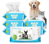 PrimePets Dog Wipes 6×100ct, Mild Pet Wipes for Dogs and Cats, Unscented