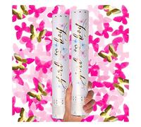 PrimePure Gender Reveal Confetti Cannon - Butterfly Confetti Party Poppers - Pink, Set of 2 - Gender Reveal Cannon Paper Butterflies for Baby Girl Baby Shower Announcement