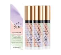 Primer for Face Before Makeup, 3 In 1 SPF 50 Sunscreen Isolation Cream, One Step Color Corector Face Primer, Vegan Makeup Primer for Flawless Skin, Radiance Skin (3pc, 40g)