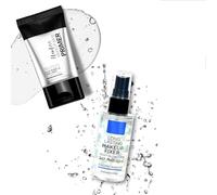 Primer & Makeup Fixer Combo Set - Transparent | Silicone Gel-Based Primer (30g) + Long-Lasting Makeup Fixer Spray (60ml) | Smooth Base + Dewy Glow Finish | For All Skin Types