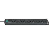 Primera-Line Extension Lead 8-way black 2m H05VV-F 3G1,25