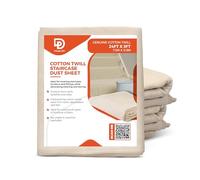 PRIMES 24ft x 3ft Cotton Twill Staircase Dust Sheet - Heavy-Duty, Washable Runner for Painting, DIY, Furniture & Carpet Protection, Home Décor Projects | Reusable Drop Cloth - 2 Piece