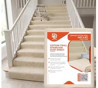 PRIMES 24ft x 3ft Staircase Cotton Twill Dust Sheet: Heavy Duty, Washable Staircase Runner for DIY, Paint Shield, Furniture Carpet Protection, Home Decor & Painting Projects, Washable Drop Cloth 20PCS