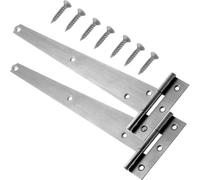 Primes Diy 150mm T-Hinge Zinc Japanned T Strap Hinges Ideal For External Use On Gate Doors Shed Door And Barn Door (Pair)