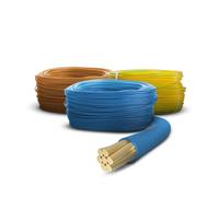 Primes DIY 2.5mm Single Core Conduit Cable, 6491X Copper PVC Earth Wire, BASEC Approved - Blue & Brown & Yellow/Green(3 Meter)