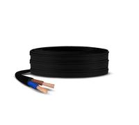 Primes DIY 2 Core Round Black Flex Flexible Cable, stranded electrical copper wire, Insulated Flexible PVC Wire, Stranded Wire High Temperature Resistance, 3182Y BASEC Approved 0.75mm(2 Meter)
