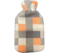 Primes DIY 2L Hot Water Bottle with Soft Fleece Cover - Cream Grey | Classic Rubber Bag for Menstrual Cramps, Back Pain, Neck & Shoulder Relief, Foot Warmer, Heat & Cold Therapy
