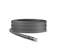 Primes DIY Electric Socket wire cable 1mm Twin and Earth Flat Grey PVC Lighting Electric Cable 6242Y electrical Wire BASEC Approved (40 Metre)