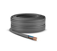 Primes Diy Electric Socket Wire Cable 4mm Twin And Earth Flat Grey Pvc Lighting Electric Cable 6242Y Basec Approved (100 Meter)