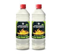 PRIMES DIY Firelighter Gel 2 Litre, Bioethanol Fuel for Fire Lighters, Camping Fire Pit, BBQ, Ethanol Fire, Natural Firelighters for Wood Burners, Burn Gel for Coal, Stoves & Chafing Fuel