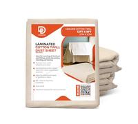 PRIMES DIY Laminated Cotton Twill Dust Sheet - 12 x 9 ft | Professional-Grade, Heavyweight Canvas for Painting & Decorating | Durable, Reusable Furniture Cover & Drop Cloth - 1 Piece