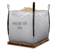 Primes DIY PREMIUM GRADE 1 Ton FIBC Bulk Jumbo Bags, Bulk bag Extra Large for Builders Garden waste, Heavy Duty, Industrial Woven Material, Storage Sack with Lifting Handles (85x85x85cm)(50 Pack)