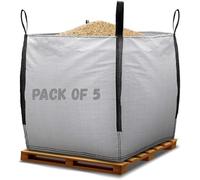 Primes DIY PREMIUM GRADE 1 Ton FIBC Bulk Jumbo Bags, Bulk bag Extra Large for Builders Garden waste, Heavy Duty, Industrial Woven Material, Storage Sack with Lifting Handles (90x90x90cm)(5 Pack)