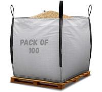 Primes DIY PREMIUM GRADE 1 Ton FIBC Bulk Jumbo Bags, Bulk bag Extra Large for Builders Garden waste, Heavy Duty, Industrial Woven Material, Storage Sack with Lifting Handles (90x90x90cm)(100 Pack)
