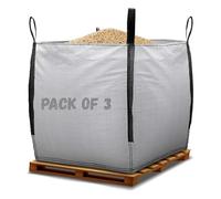 Primes DIY PREMIUM GRADE 1 Ton FIBC Bulk Jumbo Bags, Bulk bag Extra Large for Builders Garden waste, Heavy Duty, Industrial Woven Material, Storage Sack with Lifting Handles (85x85x85cm)(3 Pack)
